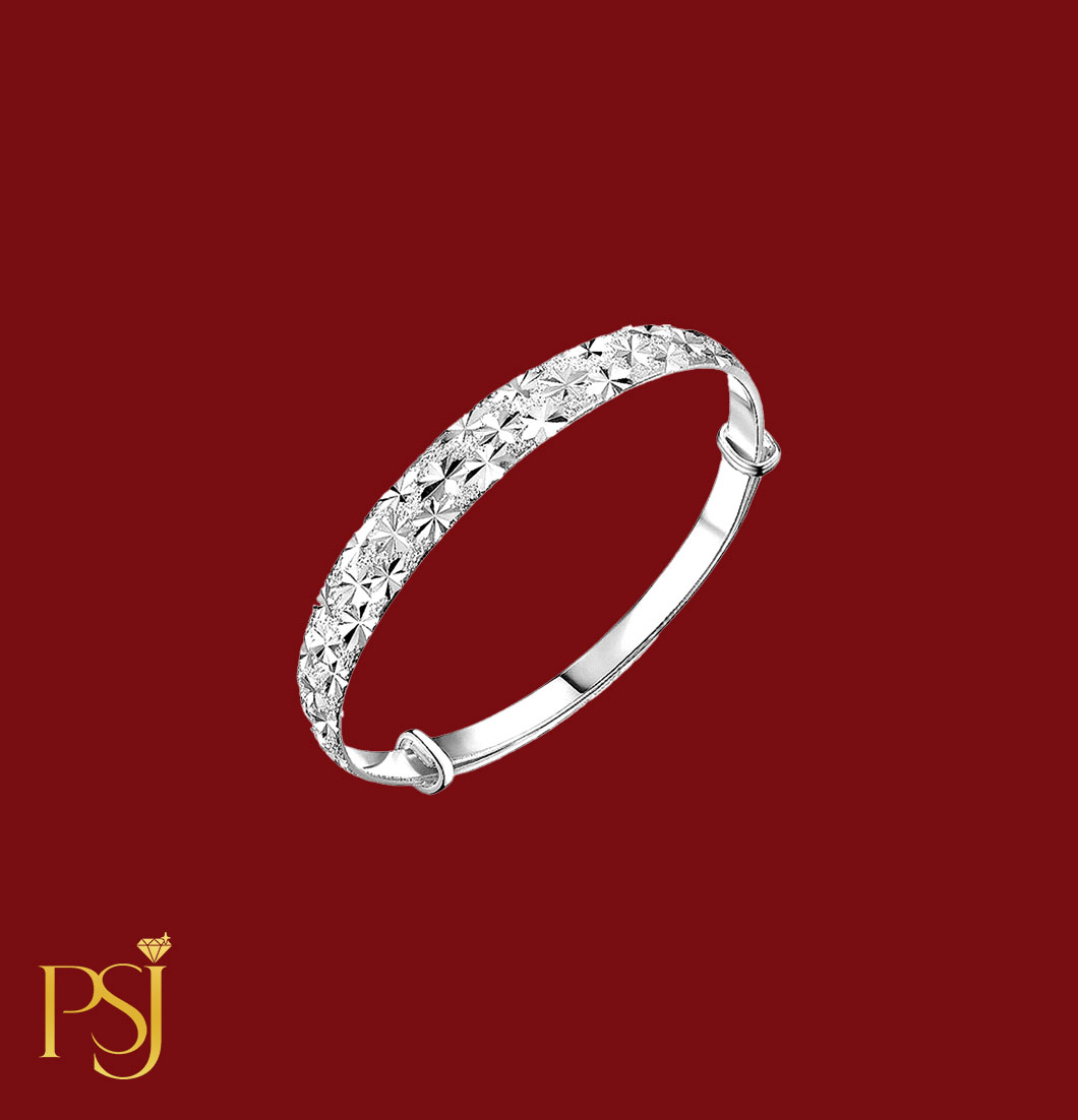 Diamond Finish Silver Bracelet