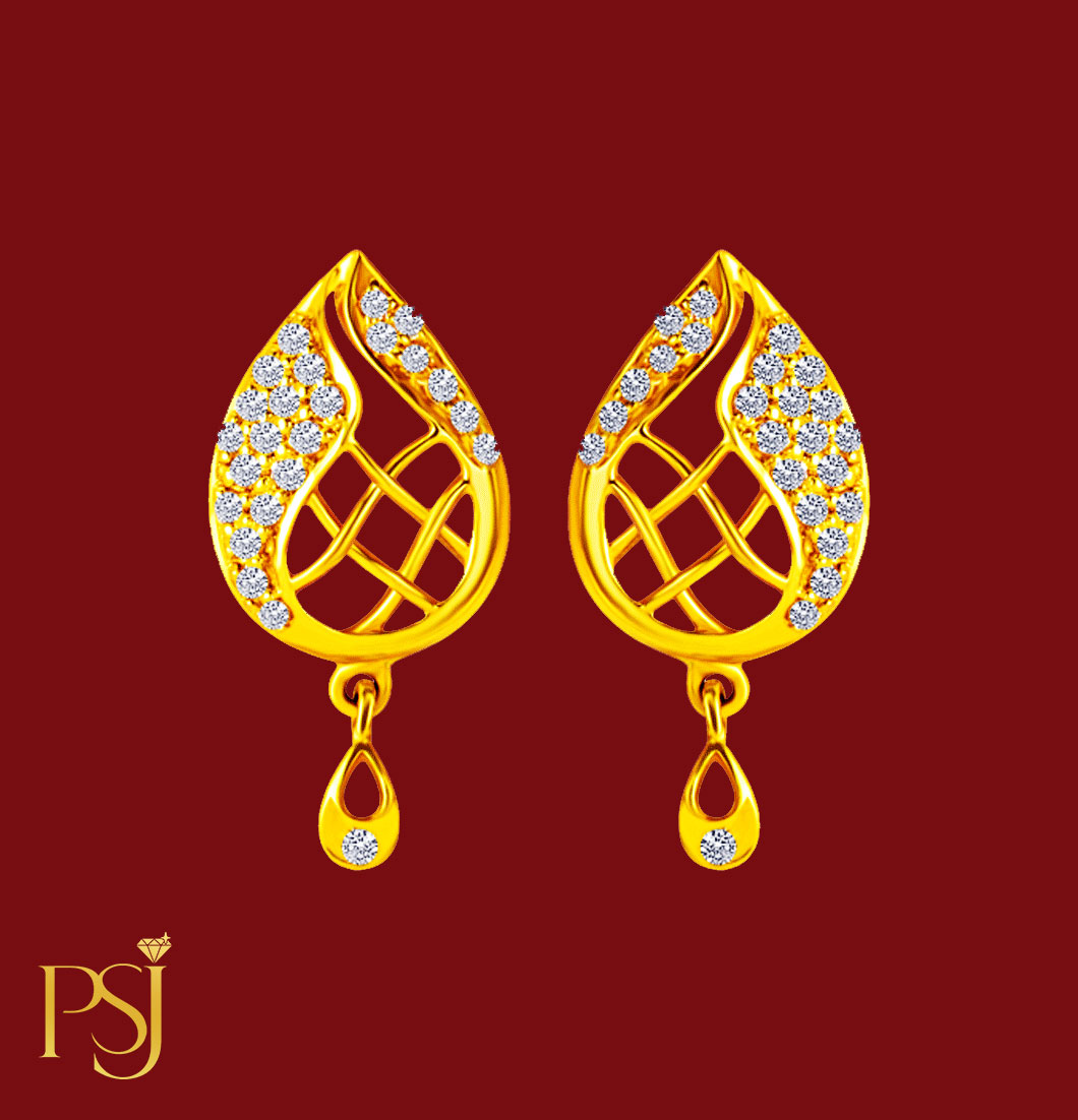 Gold Diamond-Style Earrings